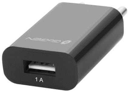 GoGEN nabíječka ACH 100, 1 x USB port, 1 A, černá