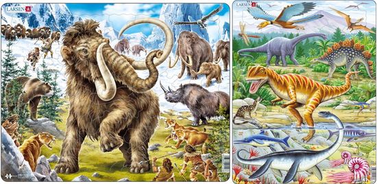 LARSEN Puzzle set Mamut a dinosauři