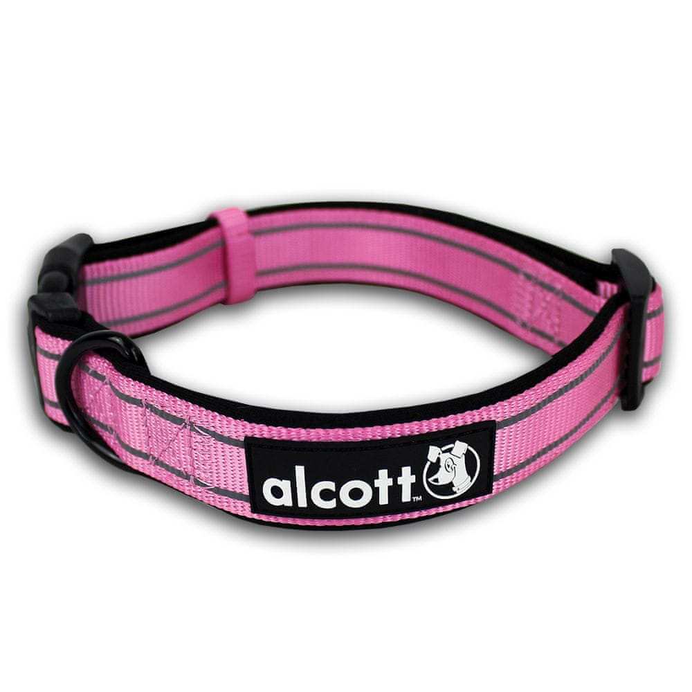 Alcott Reflexní obojek pro psy růžový vel. L