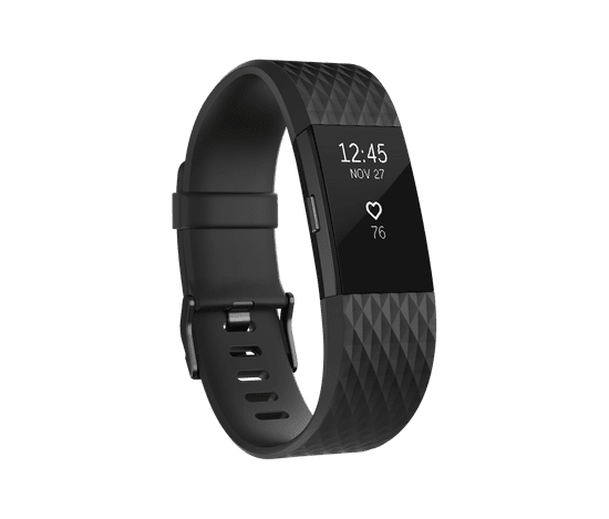 Fitbit Charge 2, Black/Gunmetal, Small