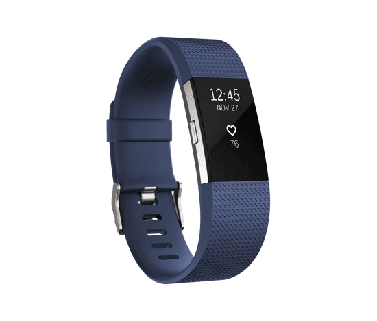 Fitbit Charge 2, Blue/Silver, Large
