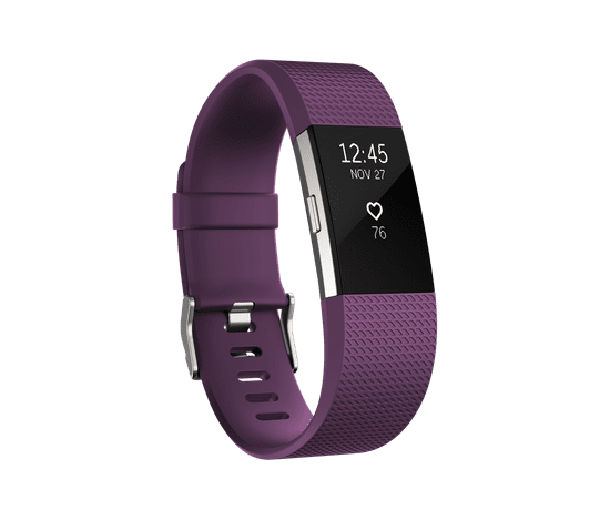 Fitbit Charge 2, Plum/Silver, Large