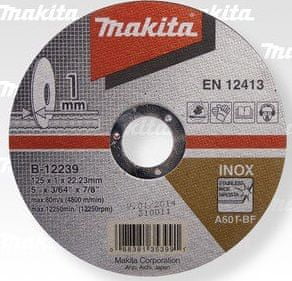 Makita Kotouč řezný nerez 125x1x22,23 (B-12239)