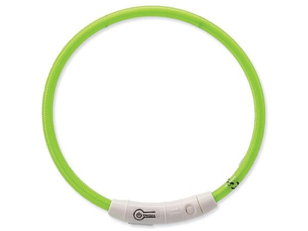 Levně Dog Fantasy Obojek LED nylonový zelený zelená 65