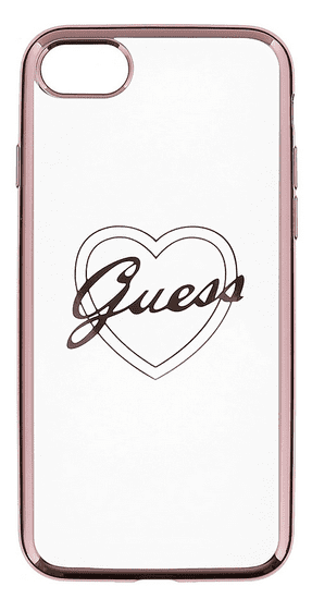 Guess GUHCP7LTRHRG Heart TPU pouzdro Rose Gold pro iPhone 7 Plus - zánovní