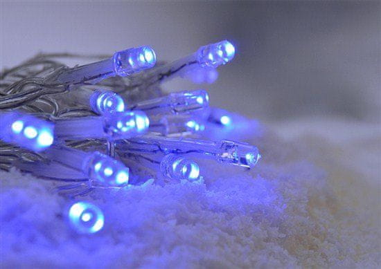 Solight LED řetěz 3 m transparentní kabel, modrý