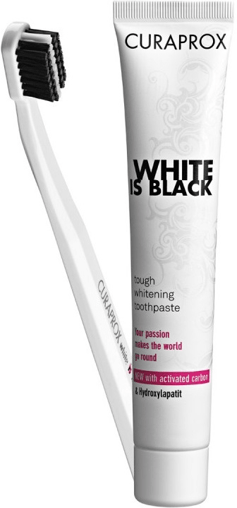 Curaprox White is Black zubní pasta 90 ml + kartáček 