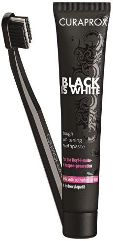 Curaprox Black is White zubní pasta 90 ml + kartáček