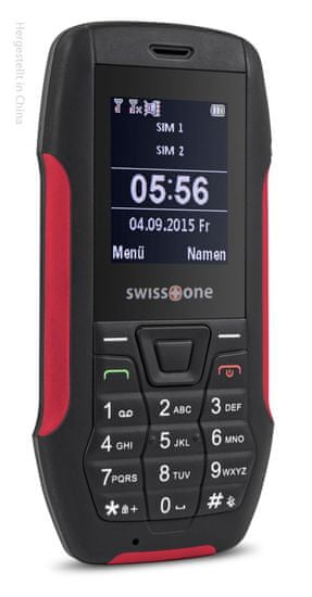 Swisstone SX567, Dual SIM, outdoorový telefon, černá/červená