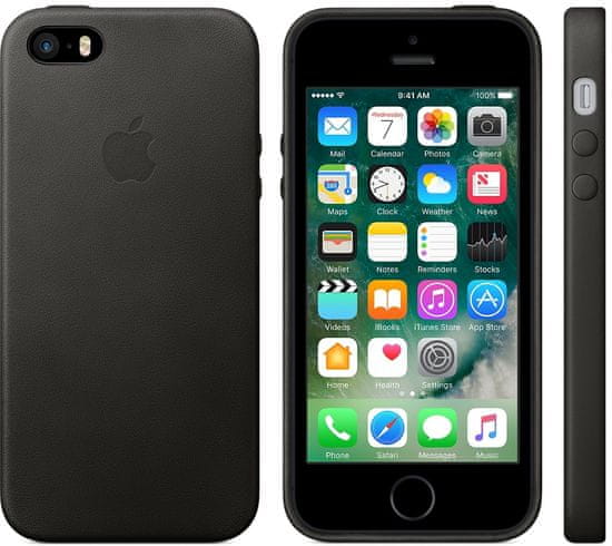 Apple Kožený kryt, Apple iPhone SE MMHH2ZM/A, černá