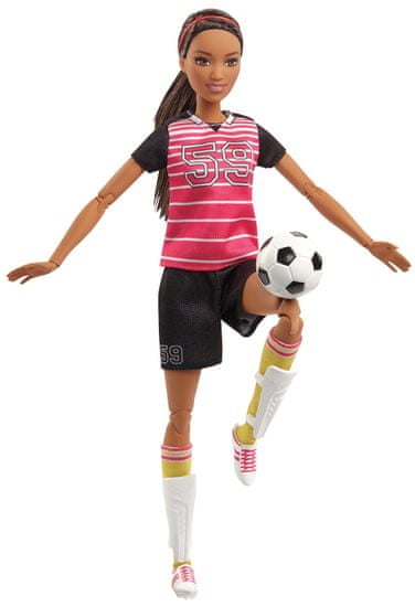 Mattel Barbie sportovkyně fotbalistka tmavovlasá