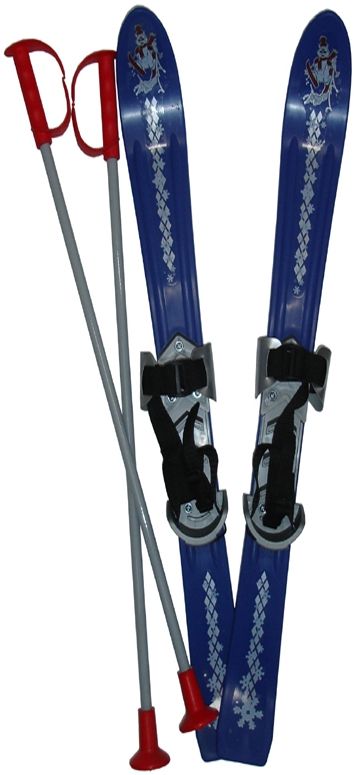 Levně ACRAsport Lyže dětské + hůlky + vázání 90 cm modrá