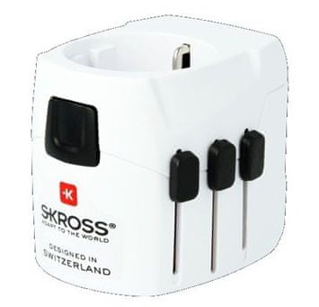 Skross Cestovní adaptér PRO Light USB, bílá