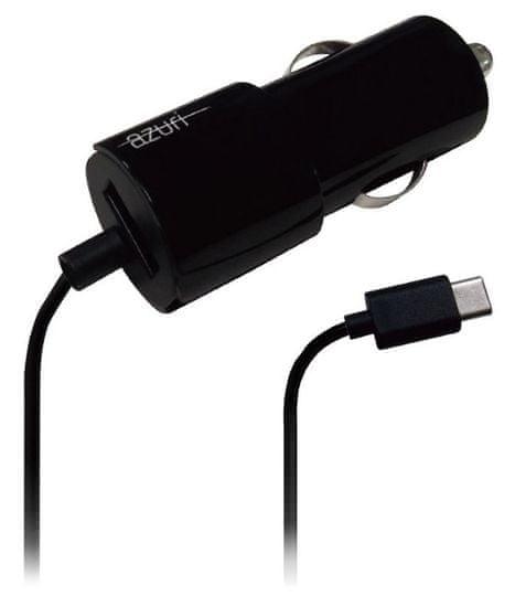 Azuri Nabíječka do auta CL USB-C, černá