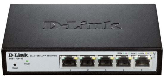 D-Link DGS-1100-05 5-Port Gigabit Smart Switch, fanless - rozbaleno