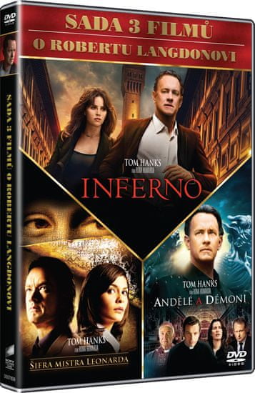 3x Dan Brown: Inferno, Andělé a démoni, Šifra mistra Leonarda (3DVD) - DVD