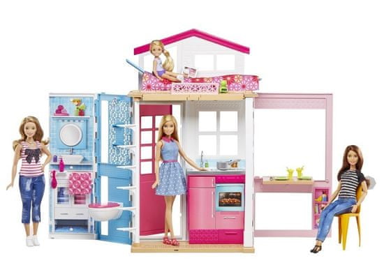 Mattel Barbie dům 2 v 1 s panenkou - rozbaleno