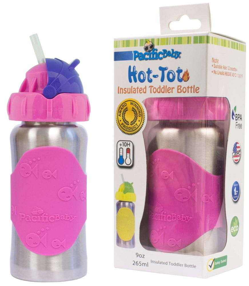 Pacific Baby Hot-Tot termoska s brčkem 260 ml - růžová