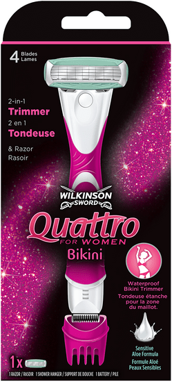 Wilkinson Sword Quattro for Women Bikini holicí strojek + 1 hlavice