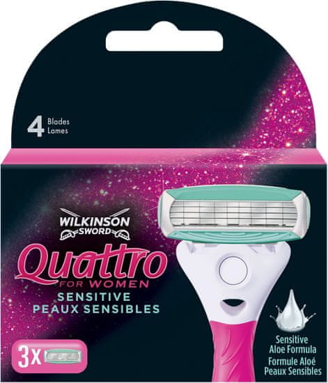 Wilkinson Quattro for Women Sensitive Náhradní hlavice 3 ks