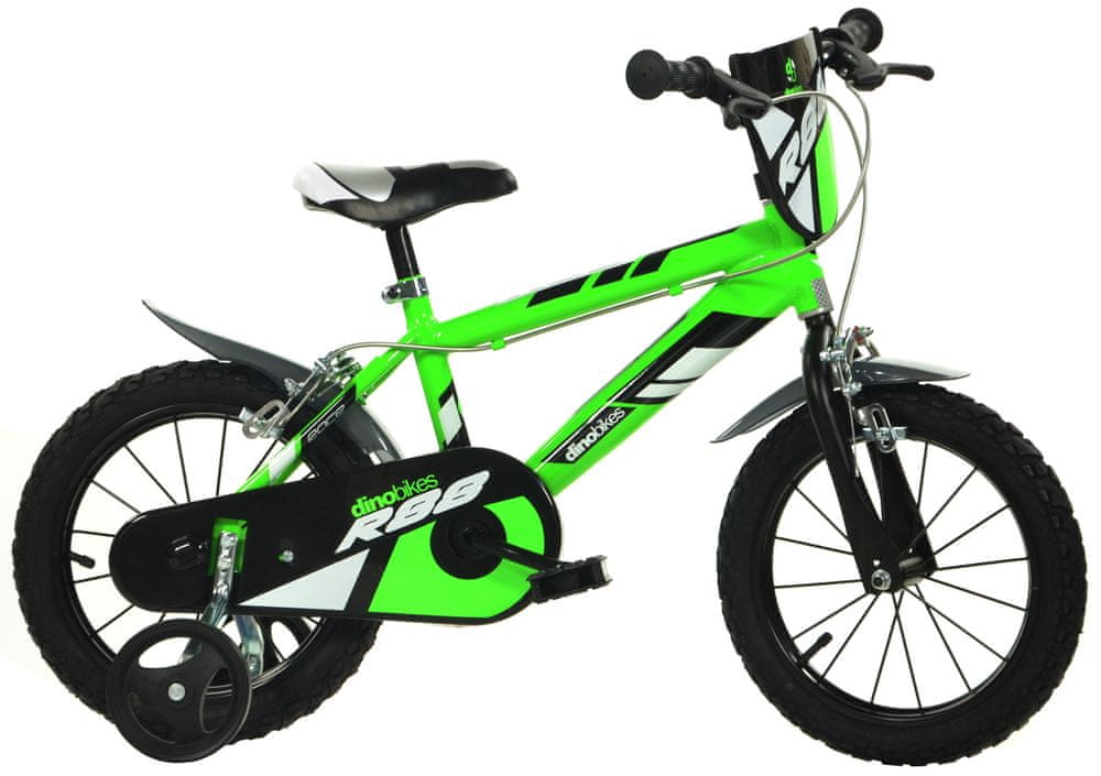 Dino bikes 14" zelená - rozbaleno