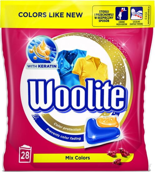 Woolite gelové kapsle Mix Colors 28 ks