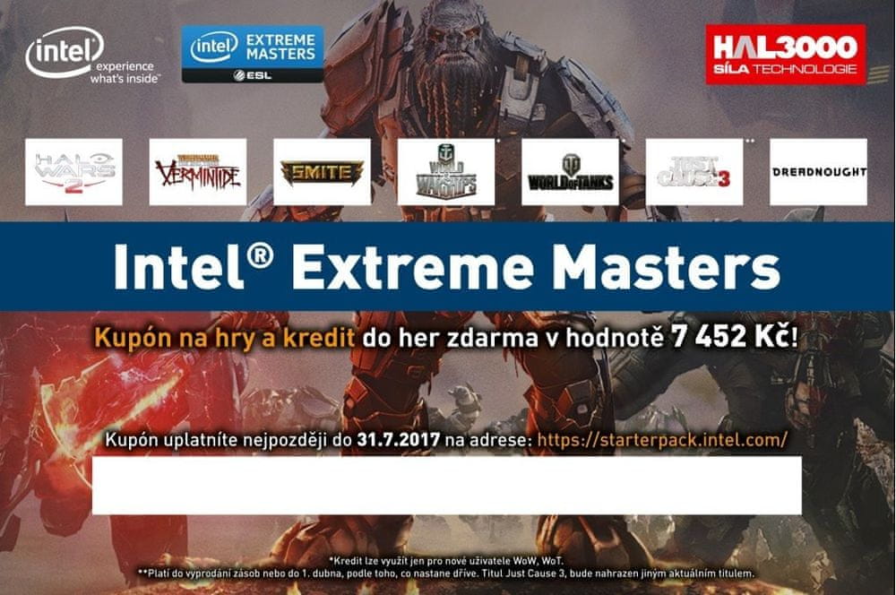 Intel Extreme Masters - kupón na hry a kredit do her