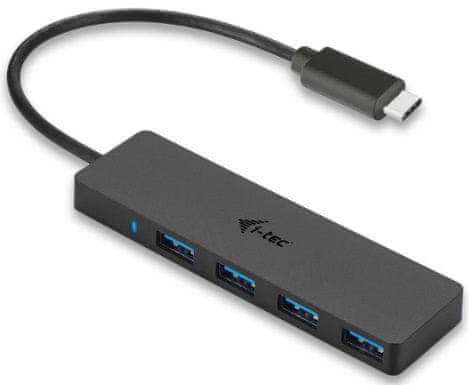 I-TEC Rozbočovač Slim (USB-C, 4x port), černá - použité