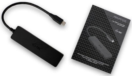 I-TEC Rozbočovač Slim (USB-C, 4x port), černá - rozbaleno
