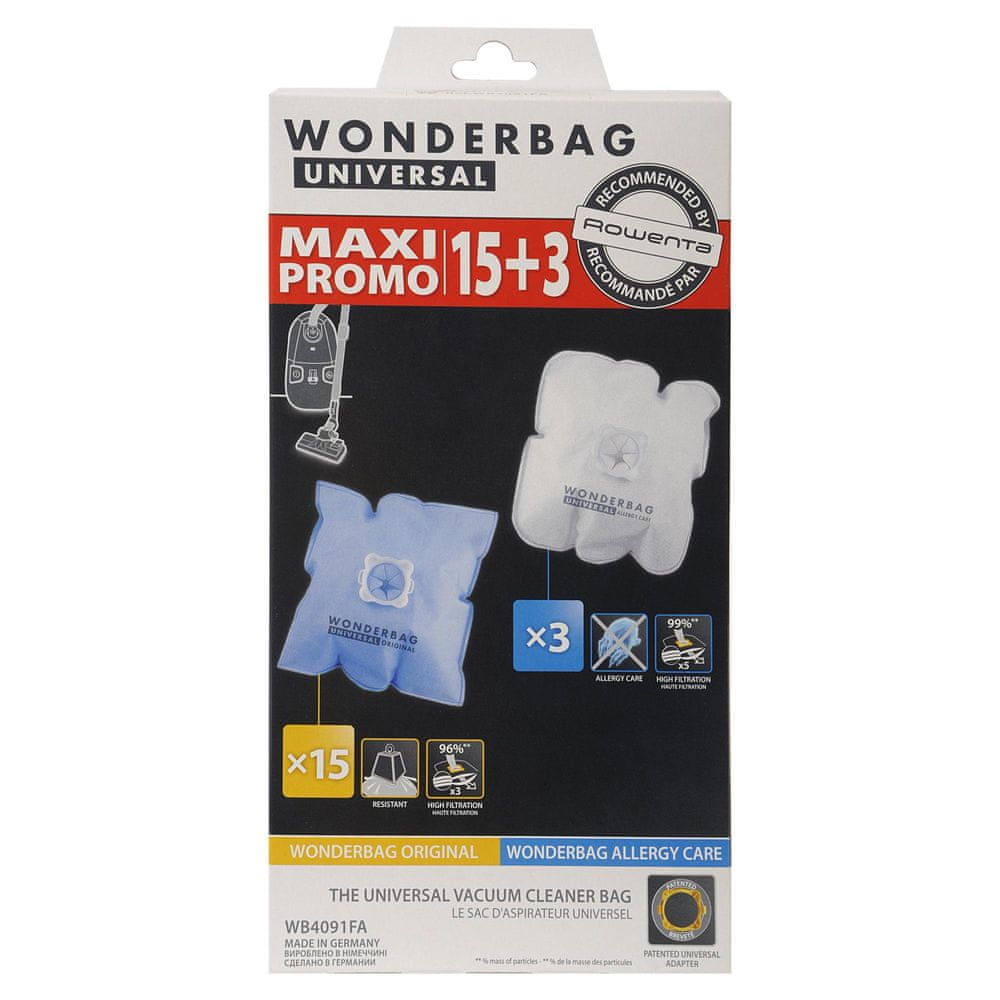 Rowenta sáčky do vysavačů WB4091FA Wonderbag Original x 15 + Allergy care x3