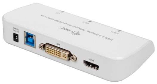 I-TEC Dual Display Adaptér (DVI/VGA/HDMI), bílá