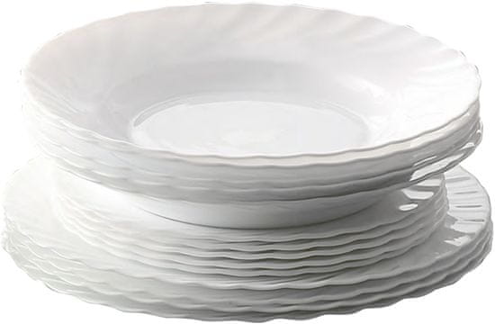 Toro Sada jídelních talířů Titan opálové sklo, 18 ks