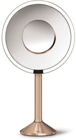 Simplehuman Senzorické kosmetické zrcátko s PRO Tru-lux LED osvětlením, 5x/10x zvětšení, rosegold