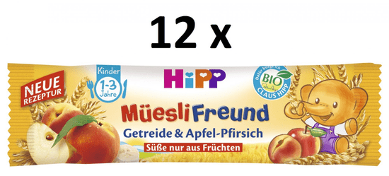 HiPP BIO Broskvovo-jablečná müsli tyčinka 12 x 20 g