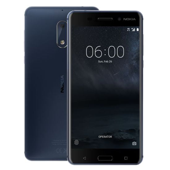 Nokia 6 Dual SIM, žíhaná - modrá