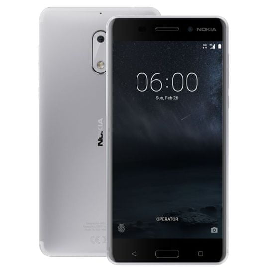 Nokia 6 Dual SIM, stříbrná