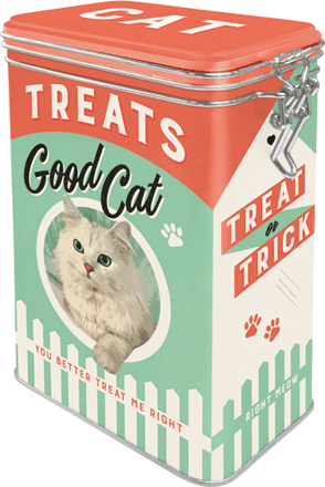 Postershop Plechová dóza s klipem Good Cat Treats