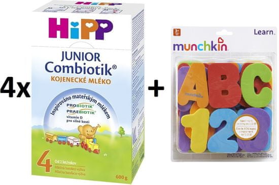 HiPP 4 Junior Combiotic - 4 x 600g + Munchkin písmena