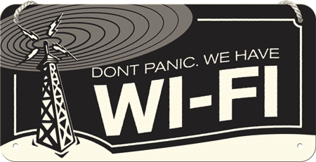 Postershop Závěsná cedule Don't Panic. We Have Wi-Fi