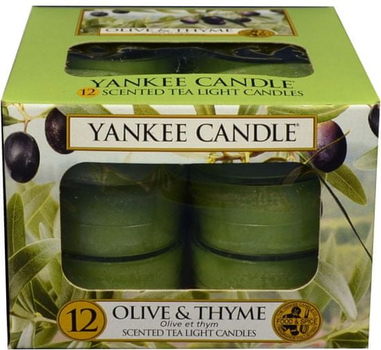 Yankee Candle Čajové svíčky Olive & Thyme 12x 9,8 g
