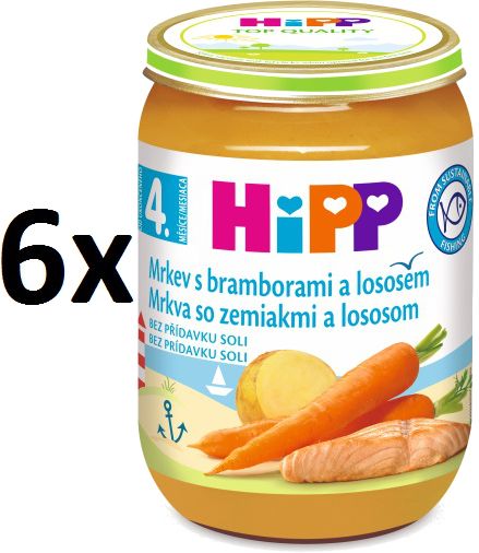 Levně HiPP Karotka s bramborami a lososem - 6 × 190g