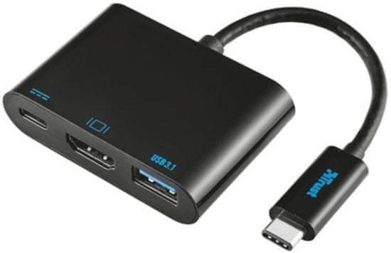 Trust Multiport Adaptér (HDMI, VGA, USB 3.0), černá