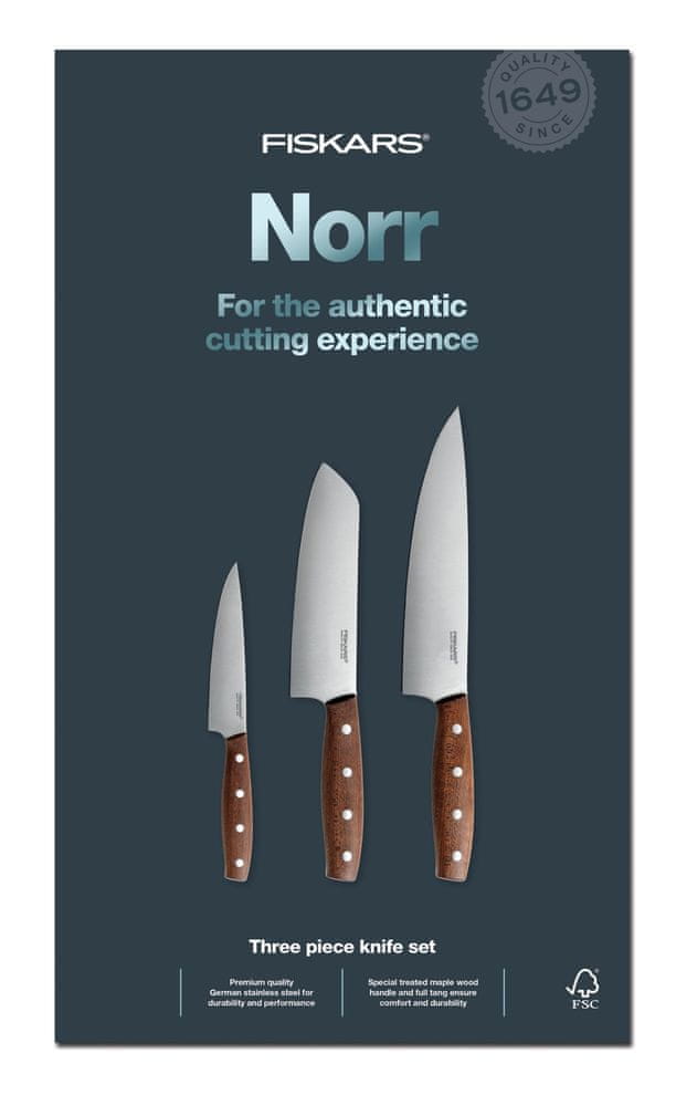 Fiskars Set tří nožů Norr 1016473 - rozbaleno