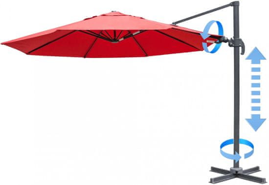 Myard Verona - boční slunečník 3,5 m, červený