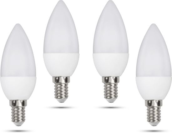 Retlux C35 E14 svíčka 5W studená bílá, 4 ks
