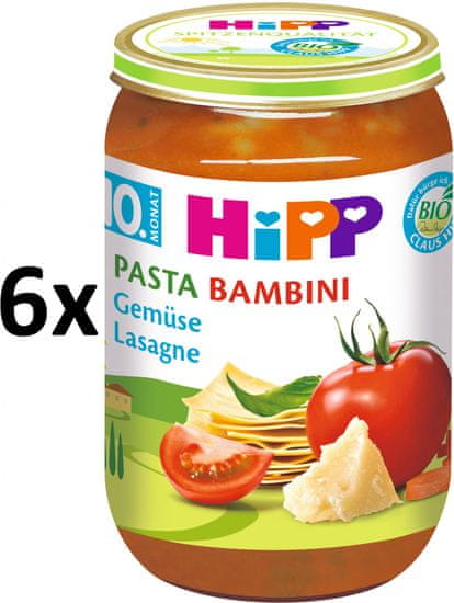 HiPP BIO PASTA BAMBINI Zeleninové lasagne - 6 x 220g exp. 31.7.2018