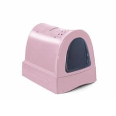 IMAC Krytý kočičí záchod s výsuvnou zásuvkou pro stelivo růžová 40×56×42,5 cm