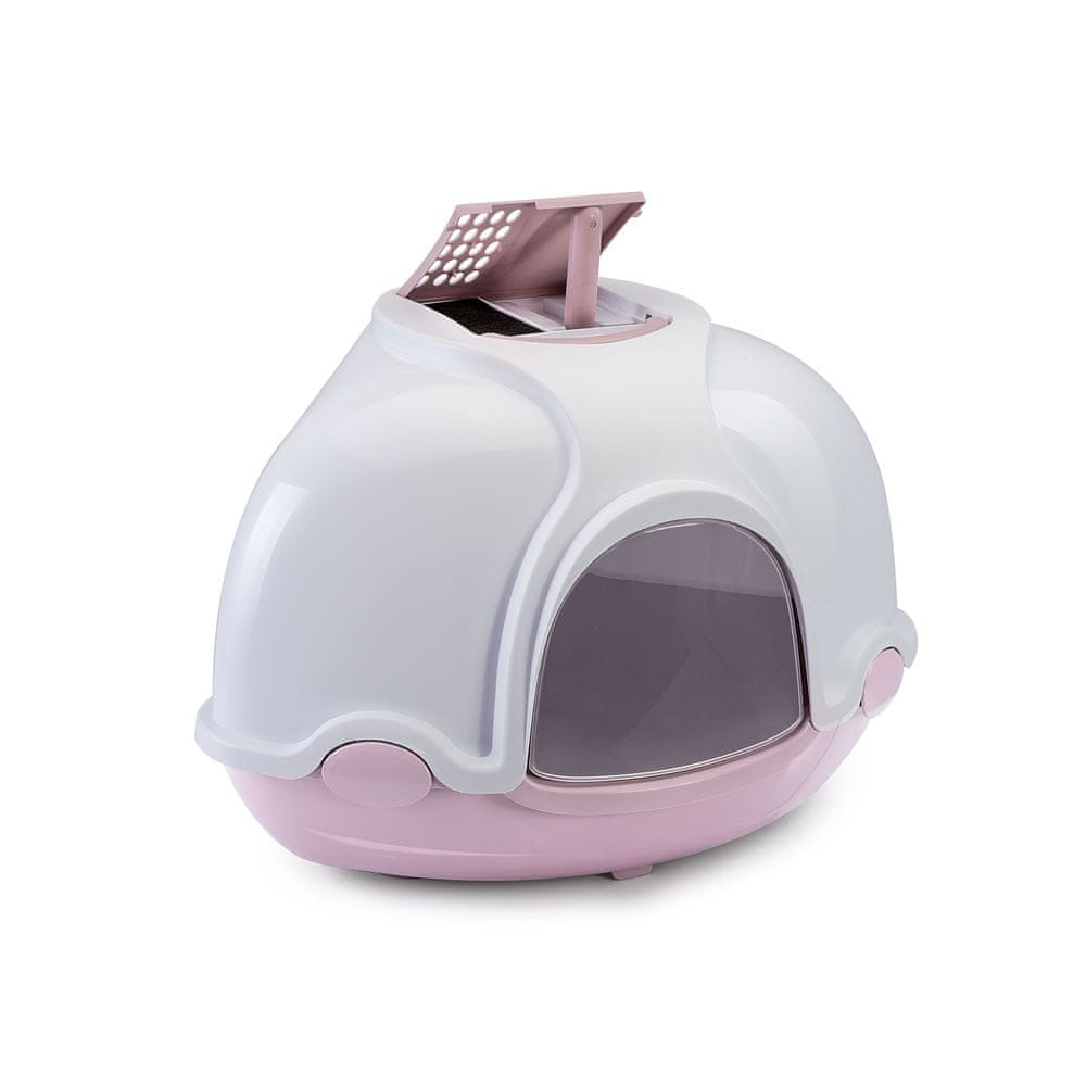 IMAC Krytý kočičí záchod rohový s filtrem růžová - použité