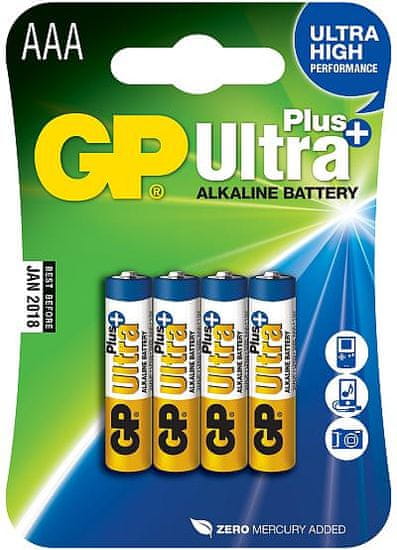 GP Alkalické baterie GP Ultra Plus (AAA), 4 ks