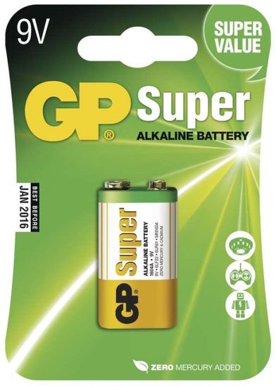 GP Alkalická baterie GP Super (9V)